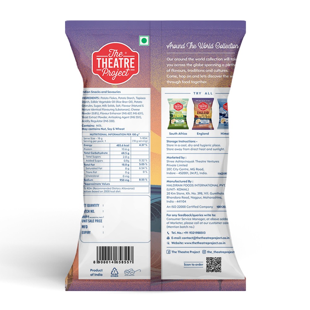 TTP Air Popped Chips - England Cheddar Cheese - 21 gms - Pack of 6 view 2