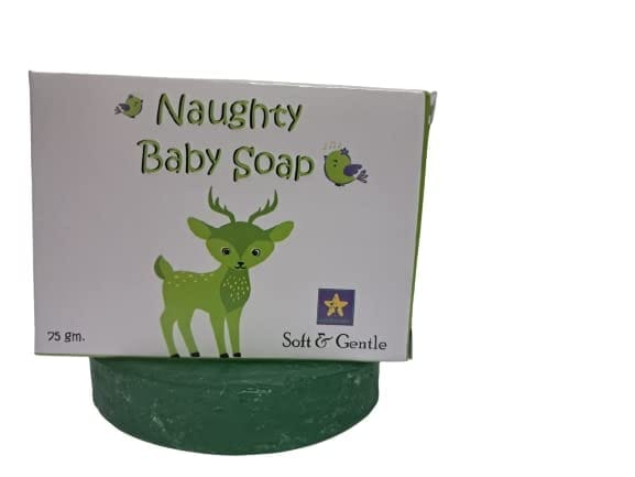 naughty baby soft & gentle neem baby soap bar with Badam Oil and Rakhta Chandan. Pack of 3x75 gm view 2