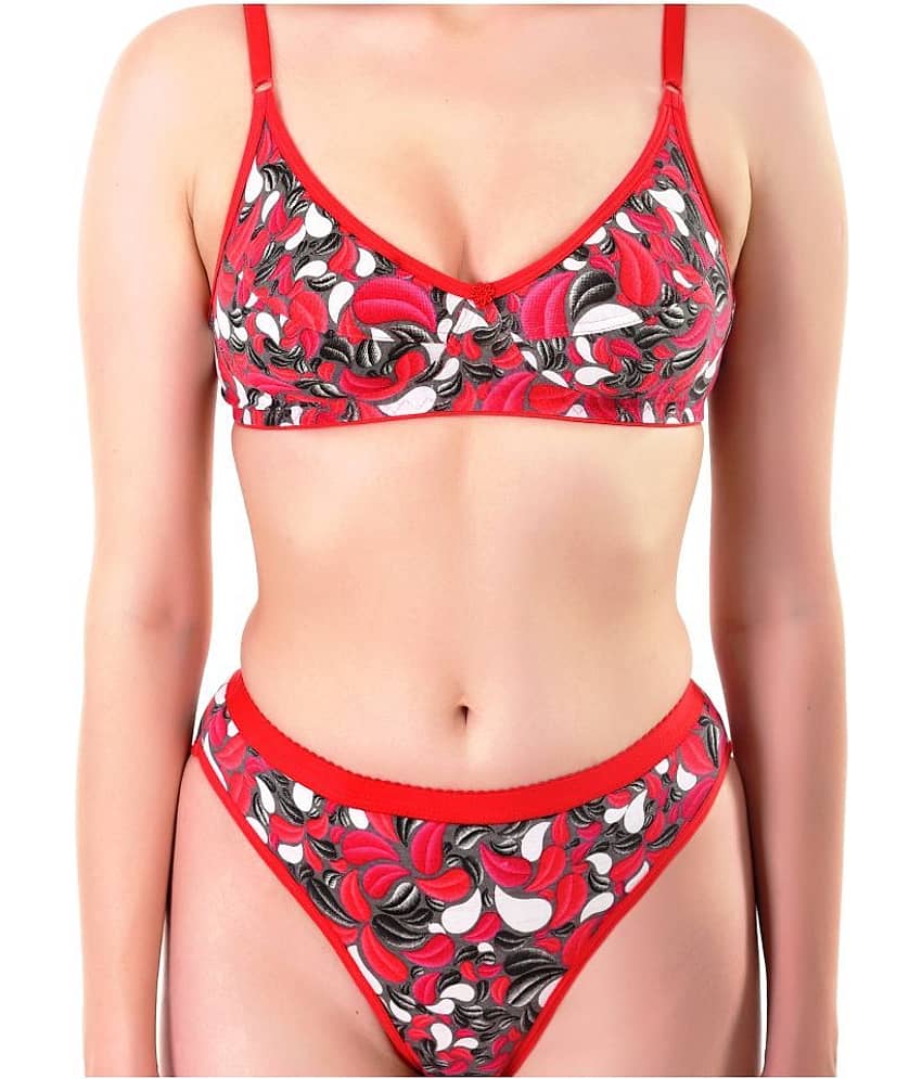 TCG Red Cotton Bra & Panty Set