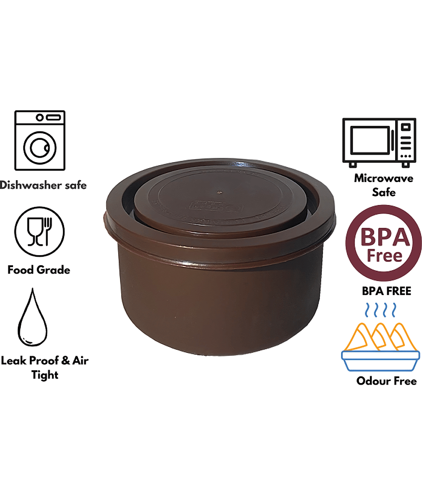 Dream Home Alexa Microwavesafe Steel Brown Food Container ( Set of 6 ) view 2