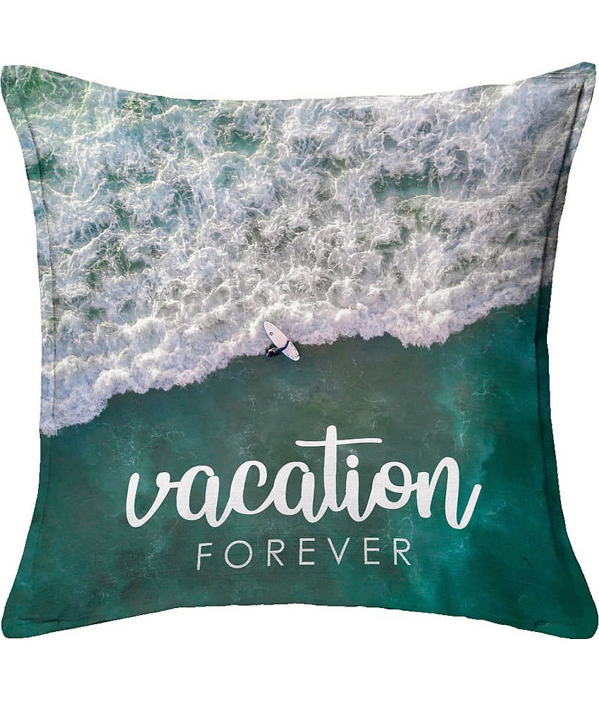 Houzzcode - Water Repellent Blue Polyester Pillow Covers 40x40x3 ( Pack of 1 ) view 2