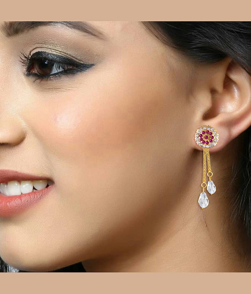 Vighnaharta Golden Drop Earrings ( Pack of 1 ) view 2