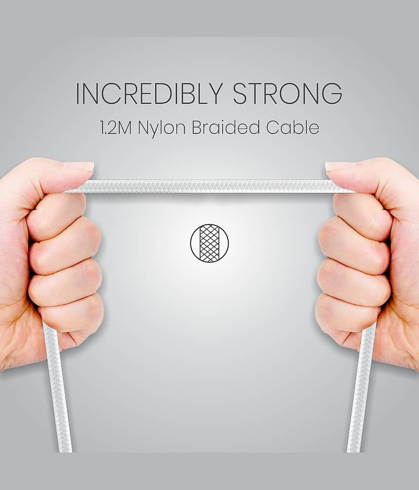 Portronics Konnect L Type C Cable:1.2M Type C USB Cable ,White (POR 1403) view 2