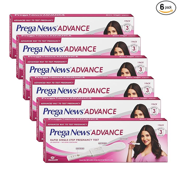Mankind Prega News Advance HCG Home Pregnancy Test Midstream Urine Test Kit One Step Pregnancy Test Easy to Use Accurate Result in Just 3 Minutes x Pack of 1 (6)