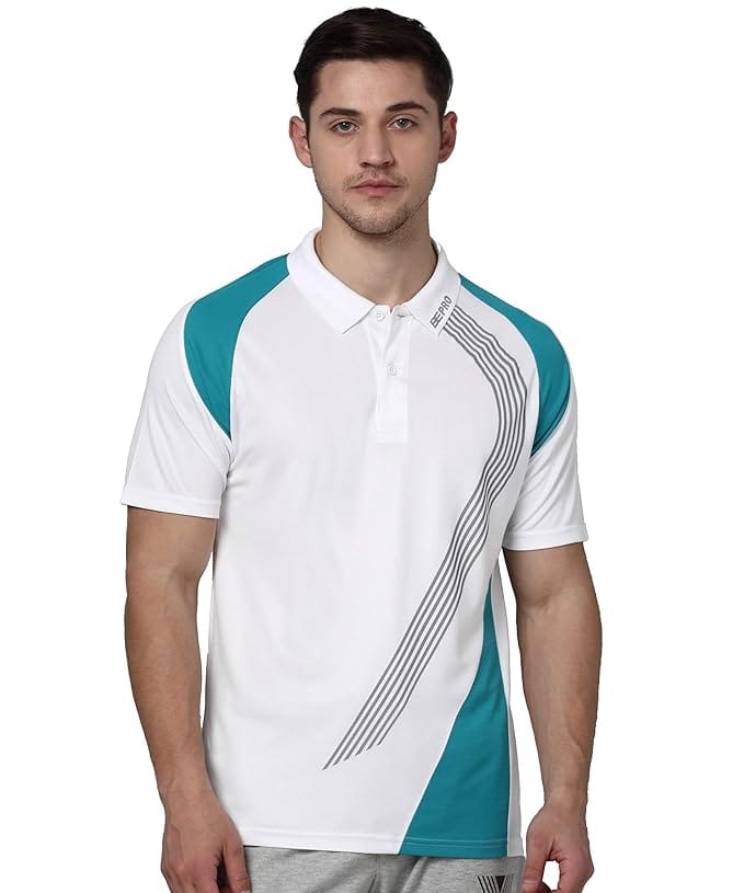 Bepro Men's Printed Polo Neck Half Sleeve Collar T-Shirt view 2