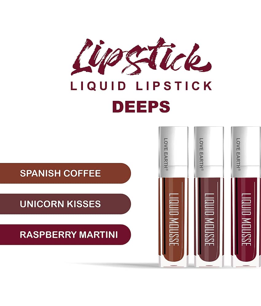 LOVE EARTH Coral Matte Non Sticky Liquid Lipstick ( Pack of 1 ) view 2
