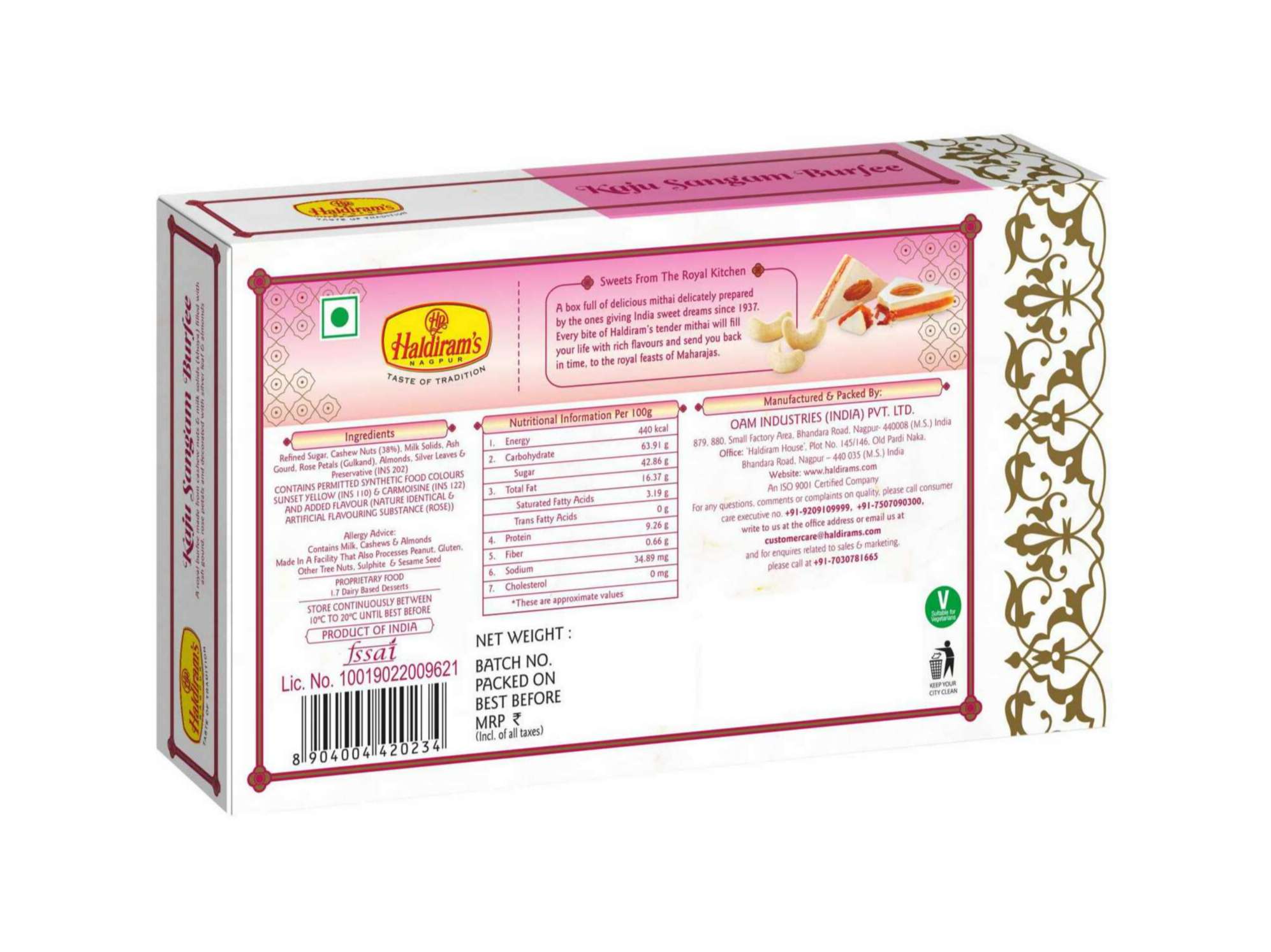 Haldiram's Kaju Sangam Burfee Packed Sweets - 250 Gm view 2