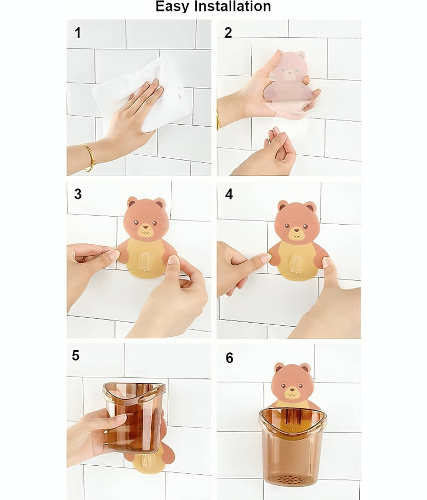 Dust N Shine Multipurpose Teddy Bear Wall Holder – Self-Adhesive (Pack of 1) view 2