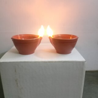 (Pack of 6) Water Sensor LED Diya for Home Dcor & Festivals - Plastic Diyas with Automatic Light Sensor view 2