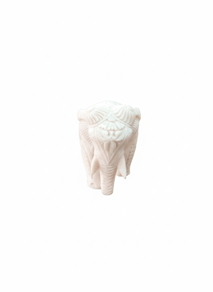Intricately hand-carved Marble Elephant 3 Inches Home decor view 2