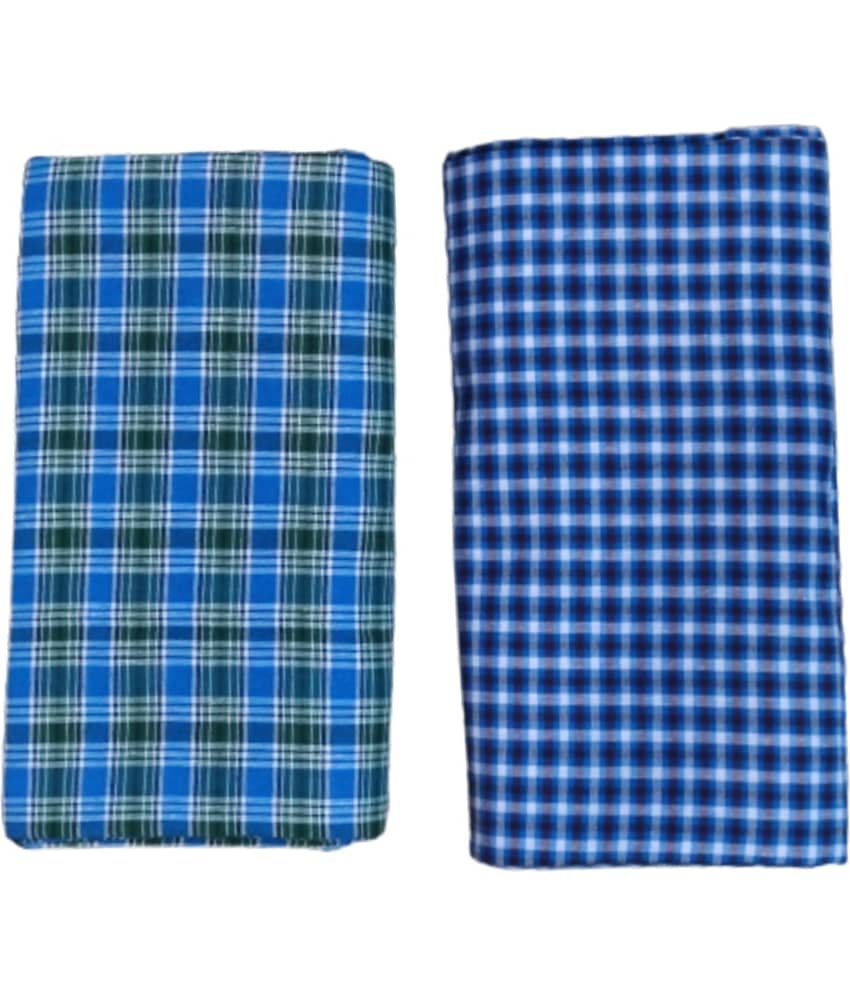 VUNNAVA Cotton Blend Men's Lungi Multicolor ( Pack of 2 )