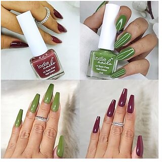 Nail Polish Set for Women | 12-Free Vegan Cruelty-Free Quick Dry Long Lasting High Gloss Chip Resistant | Nail Paint Combo Set for Women | Made in India Set of 2 Earthy Harmony view 2