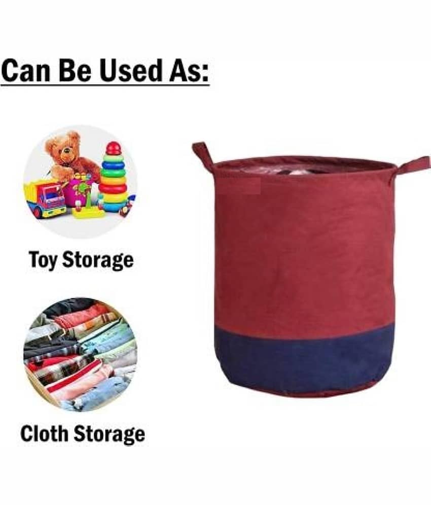 SH. NASIMA Laundry Bag Waterproof Non Woven 45L Capacity Maroon view 2