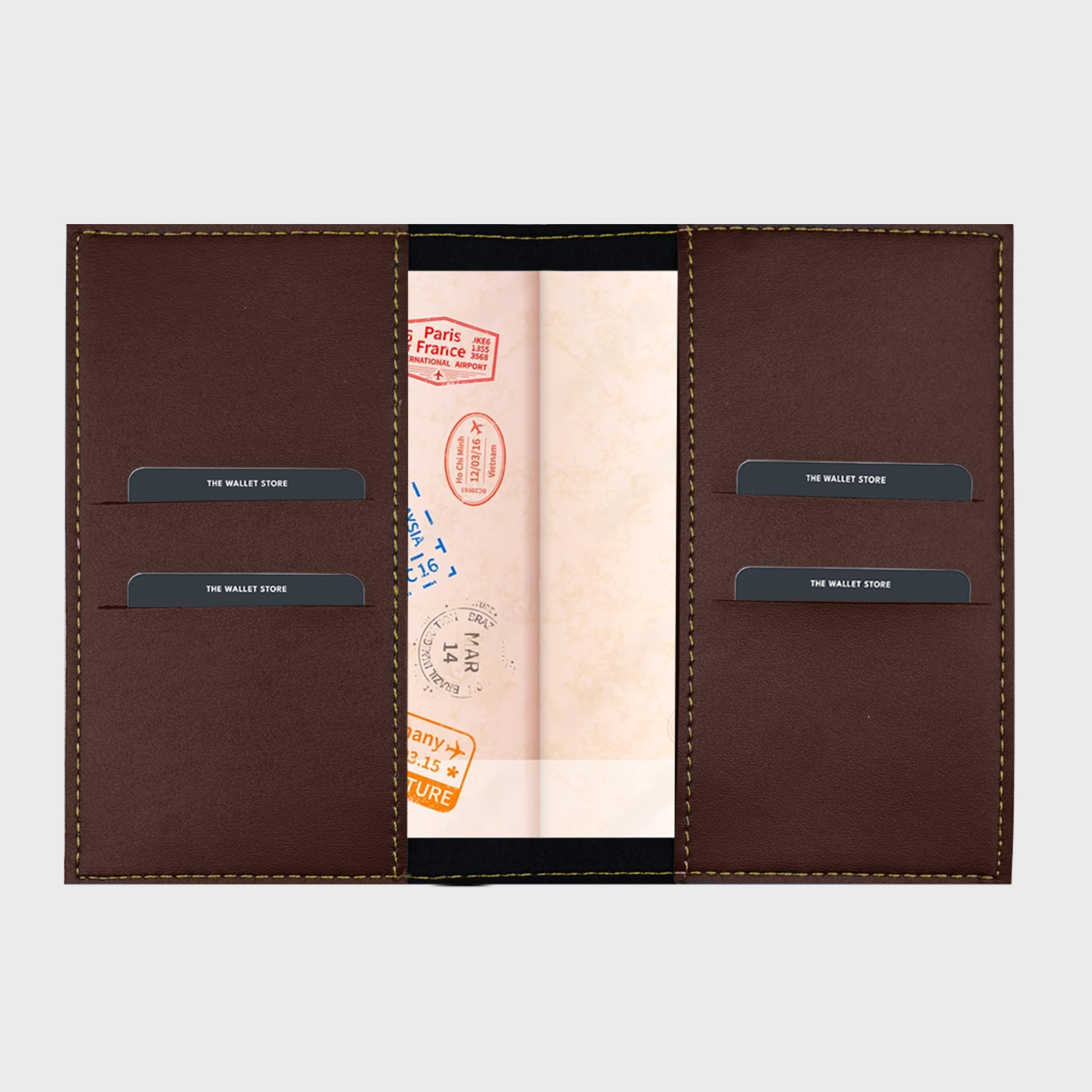 The Wallet Store Leather Passport Cover - Brown view 2