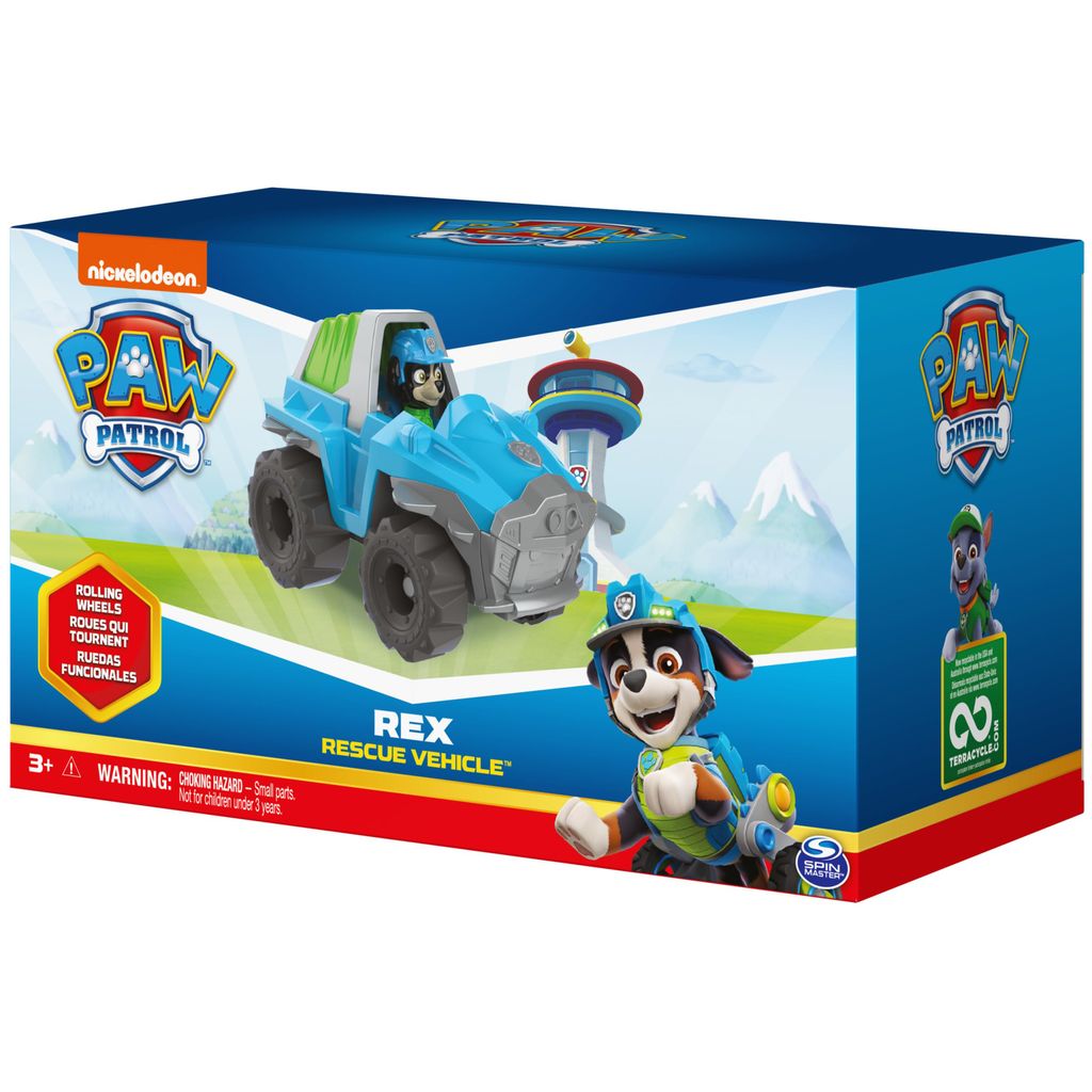 Paw Patrol Rex Basic Vehicle with Collectible Figure|Roleplay Toy|Best Gift for Kids|Made in India|Pretend Play Toy|for Kids Aged 3 and Up,Multicolor view 2