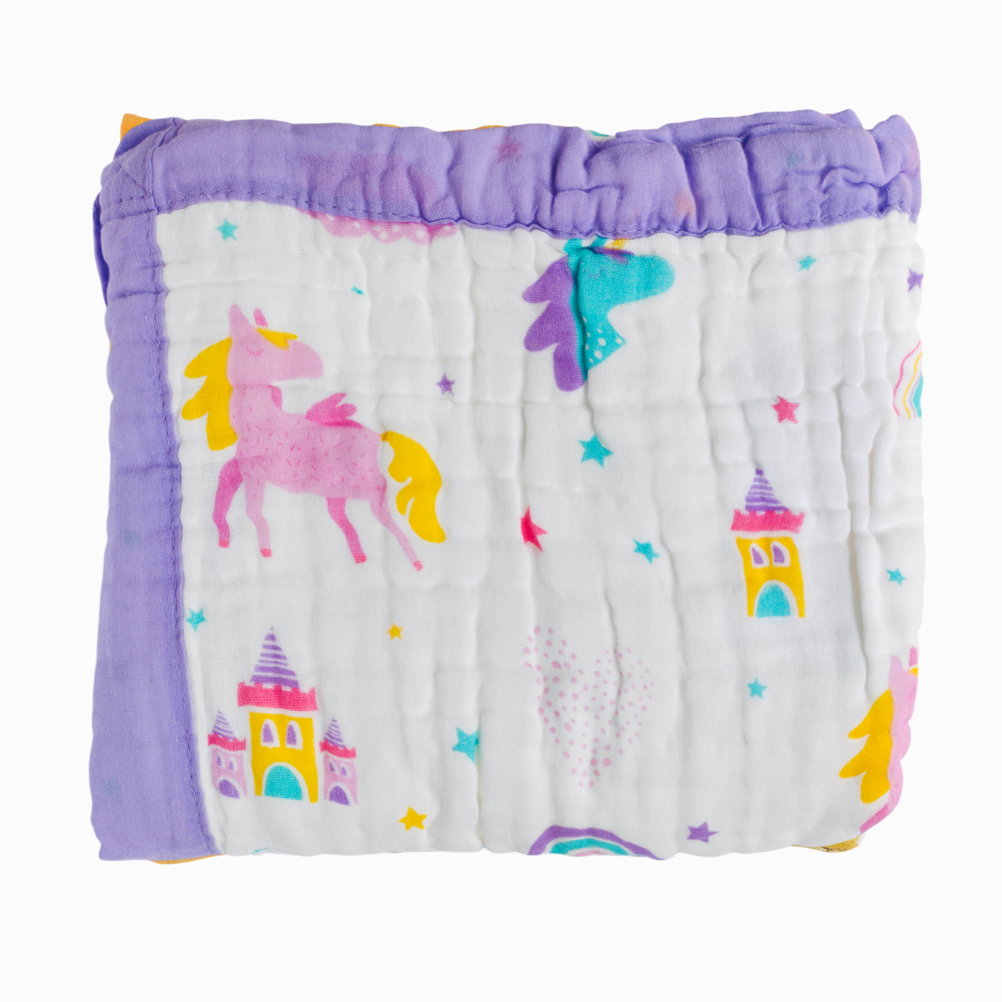 6-Layer Muslin Cotton Baby AC Blanket — Ultra-Soft, Breathable & Lightweight Blanket for Newborn to 6 Years, Stroller Cover & Crib Sheet (White and Lavender Purple)
