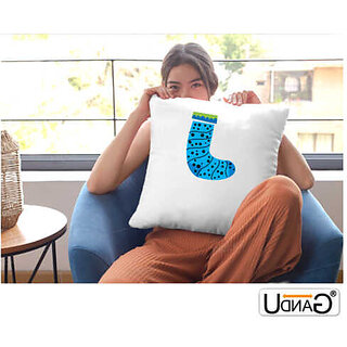 UDNAG White Polyester Christmass, Christmas Stocking Pillow Cover (16 Inch X 16 Inch) view 2