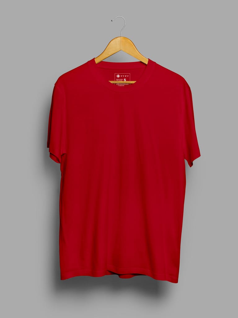 Red | Plain t shirt view 2