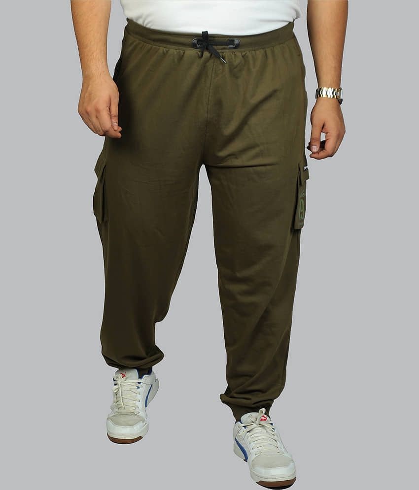 Xmex - Olive Green Cotton Blend Men's Joggers ( Pack of 1 )