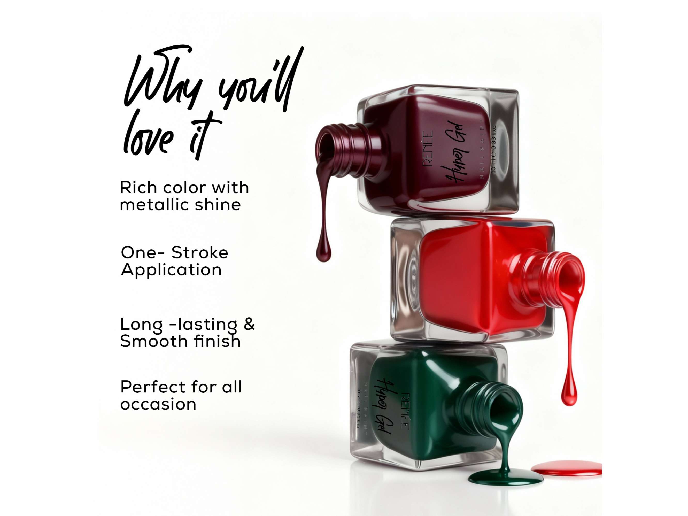 RENEE Hyper Gel Nail Paint 10ml - 128 -Plum Crush view 2