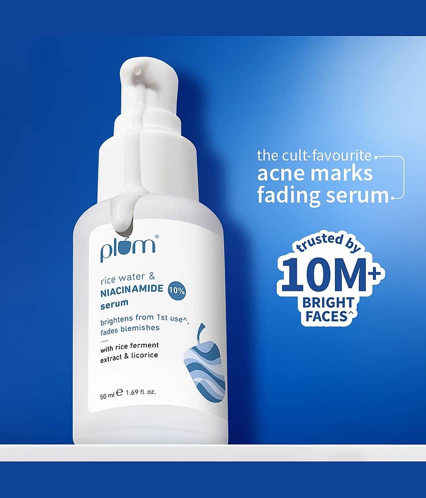 Plum Rice Water & 10% Niacinamide Face Serum |Brightens & Fades Blemishes | (50 ml) view 2