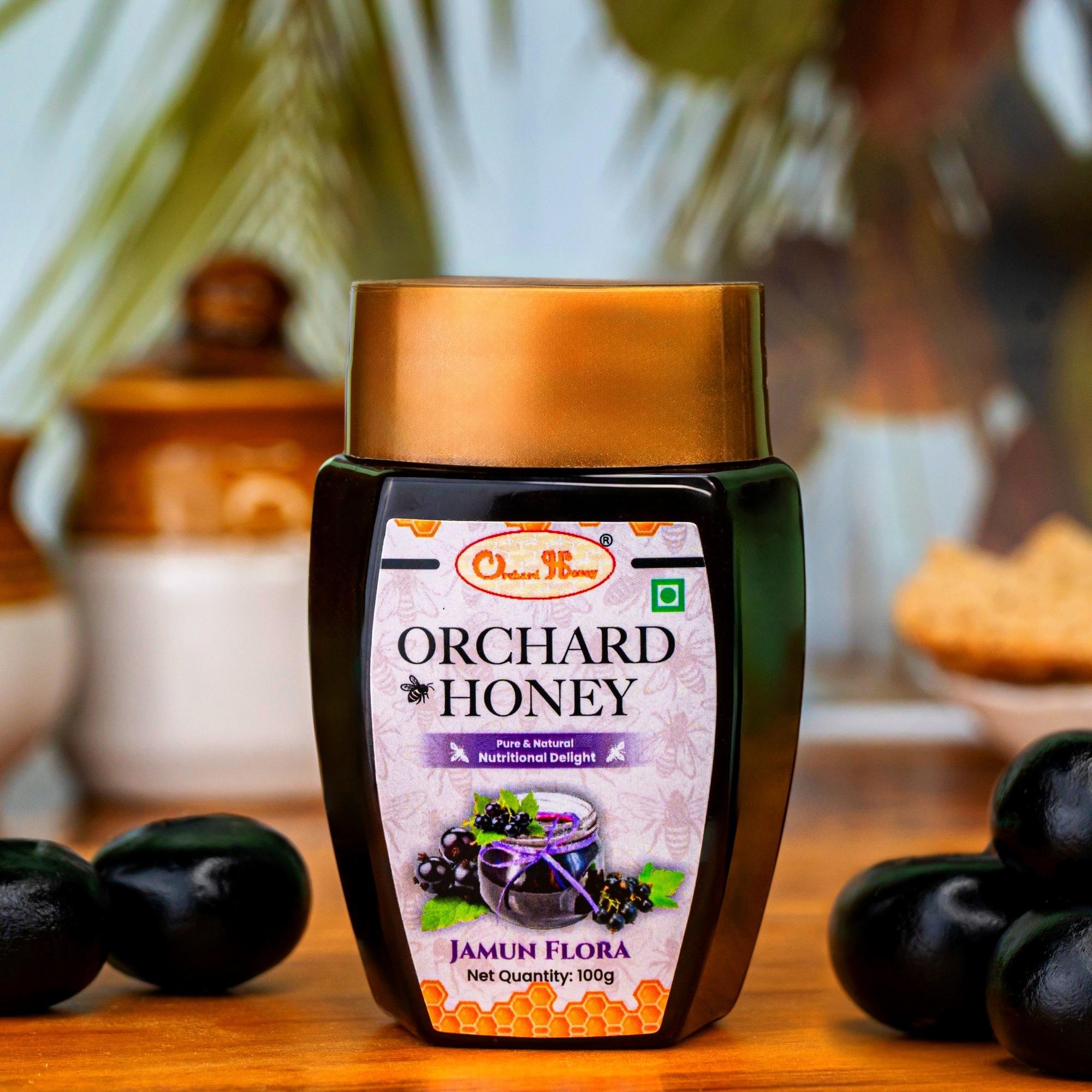 Orchard Honey Jamun Flora Pure & Natural Honey, Rich in Nutrients, Boosts Immunity, Original Bee Honey (100gm)