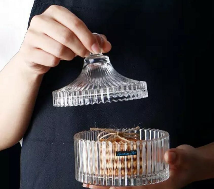 Candy Cookie Jewelry Food Container Wedding Event Gift Glass Storage Jars With GlassCover Style 2 view 2