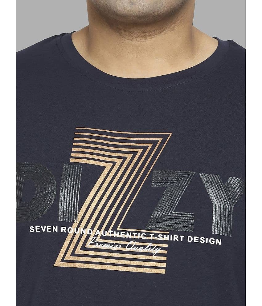 Xmex Pack of 1 Cotton Blend Regular Fit Men's T-Shirt ( Navy ) view 2