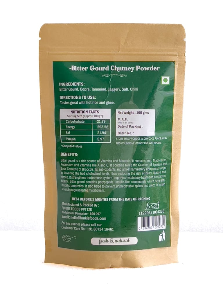 Jag N Chill Bitter Gourd Chutney Powder - 100 GMS view 2