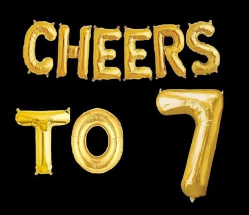 Partyzon Gold Cheers to Birthday Foil Balloon Combo Party Decoration for Anniversary Celebration 16 Inches view 2