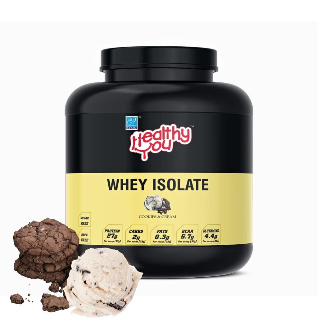 Healthy You Whey Isolate| 27g Protein, 5.7g Natural BCAA per 33g scoop| Lactose & Sugar-Free| Added Digestive Enzymes for Faster Absorption| Aids in Recovery & Builds Lean Muscles