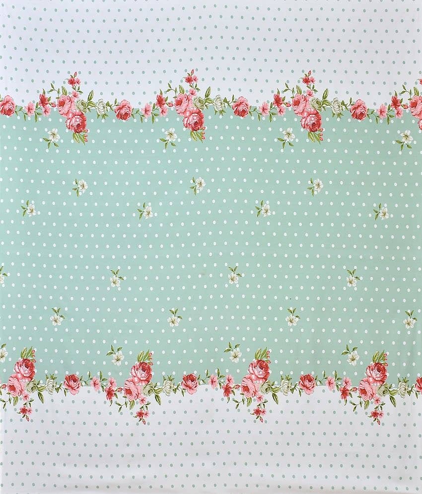 SHOMES Cotton Polka Dots Diwan Set 8 Pcs - Green view 2