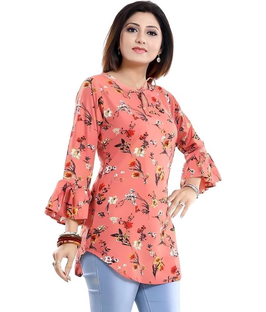 Hemang Fashion Women's Crepe Regular Top ( Black ) view 2