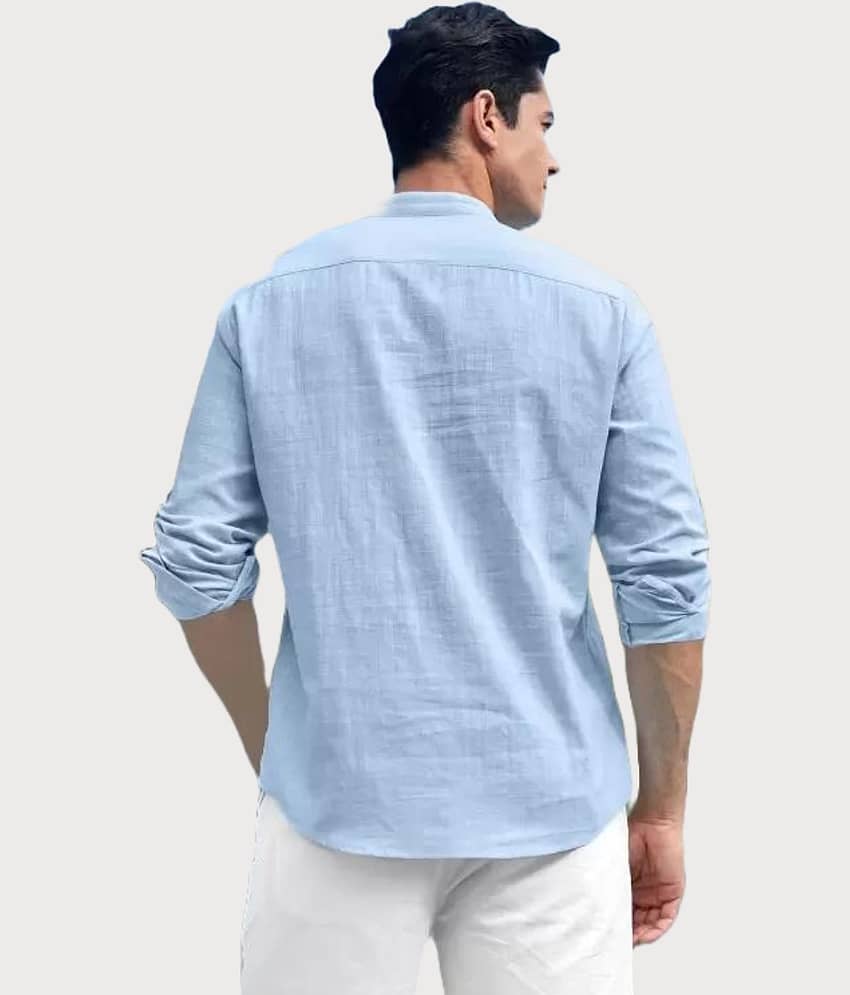 Life Roads Sky Blue Cotton Men's Shirt Style Kurta ( Pack of 1 ) view 2