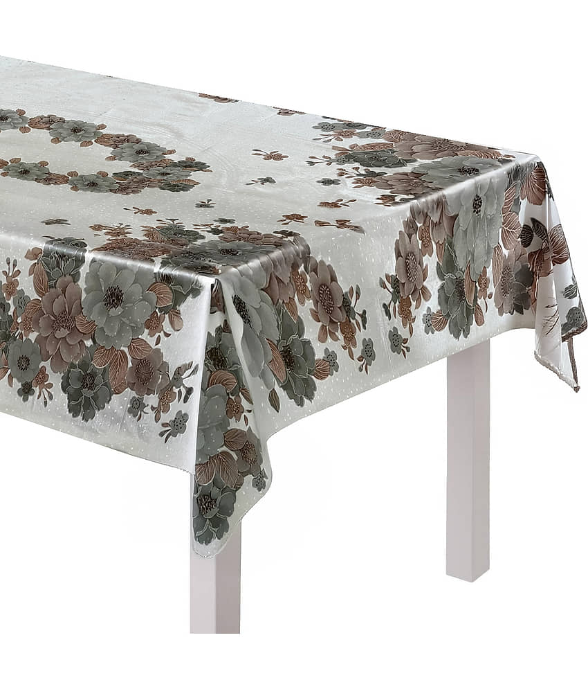 Crosmo Printed PVC 4 Seater Rectangle Table Cover ( 60 x 40 ) cm Pack of 1 Cream view 2