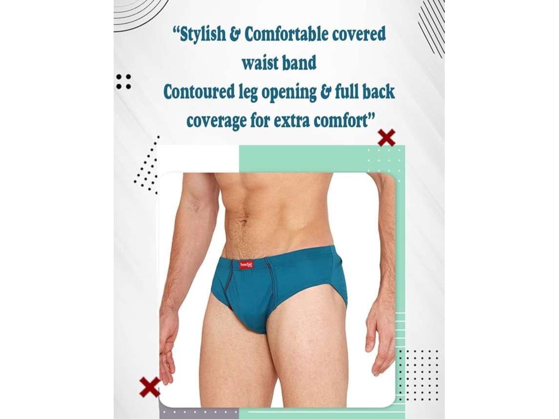 VIP Frenchie Plus Mens Cotton Briefs, Ultra-Soft, All-Day Comfort Fit, Assorted Colours - Pack of 6 - 95 view 2