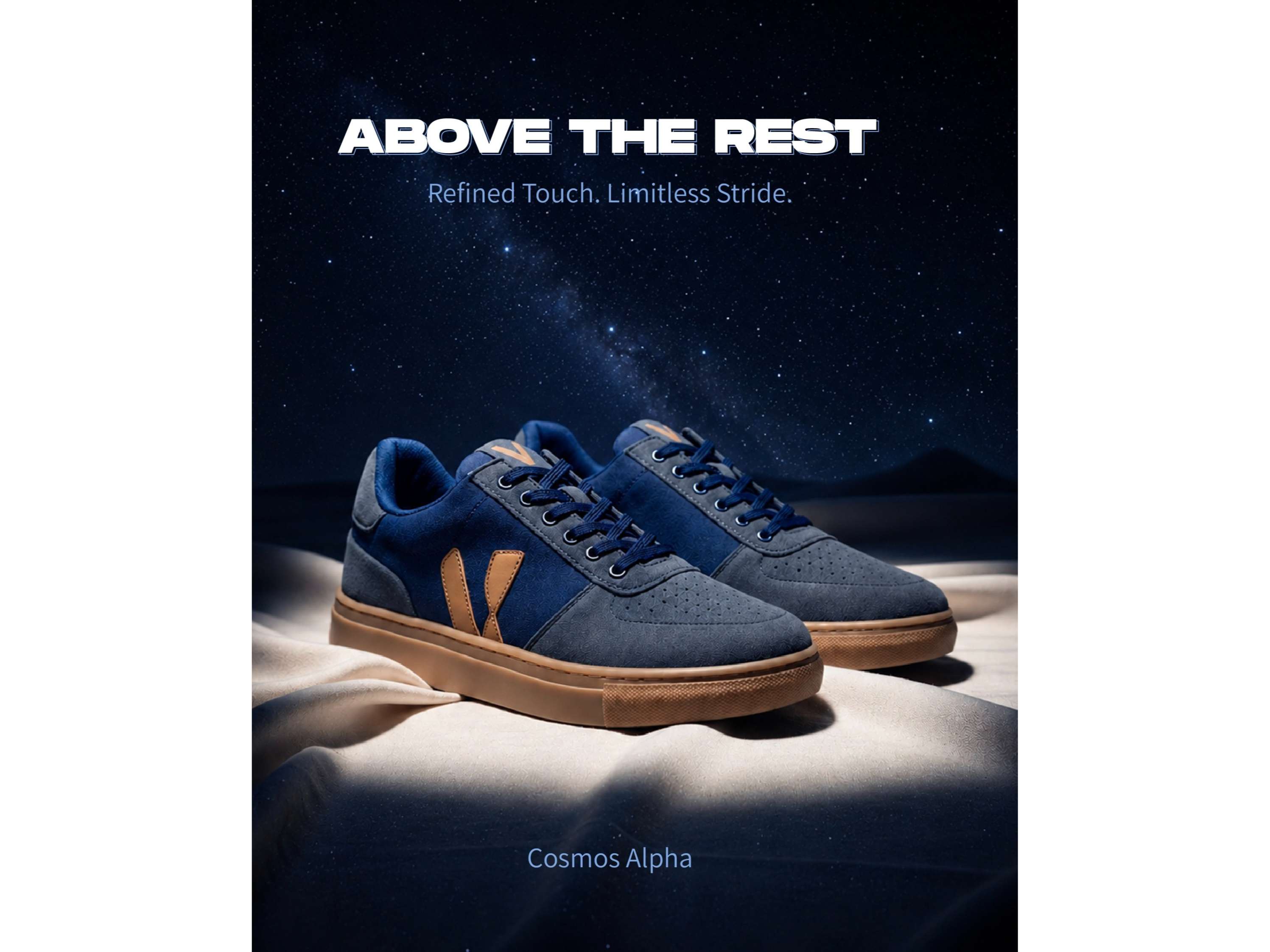 Volton Cosmos Alpha Navy Blue Casual Suede Lace-Up Sneakers - UK - 6 view 2