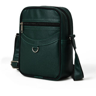MATRICE messenger bag with green faux vegan leather(NE-S-0799-Green) view 2