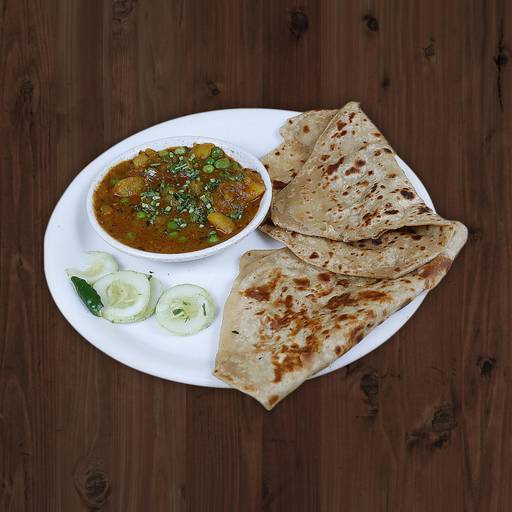 Tawa paratha 2 with Aloo Matar