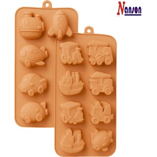 Nanson 8-Cavity Silicone Baking Mold Pack of 2 Multi Animal Shape Lion Butterfly Frog Muffin Cupcake Trays Idea