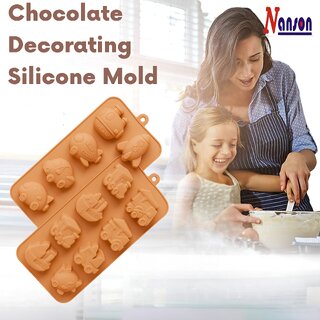 Nanson 8-Cavity Silicone Baking Mold Pack of 2 Multi Animal Shape Lion Butterfly Frog Muffin Cupcake Trays Idea view 2