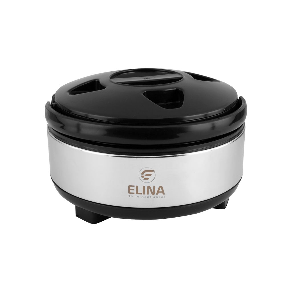 Elina Double Walled PUF Insulated Stainless Steel Casserole with Plastic Cover & Handle | Leak-Proof | Lightweight | Odour-Proof | Ideal for Keeping Food Hot for Long Hours, Silver