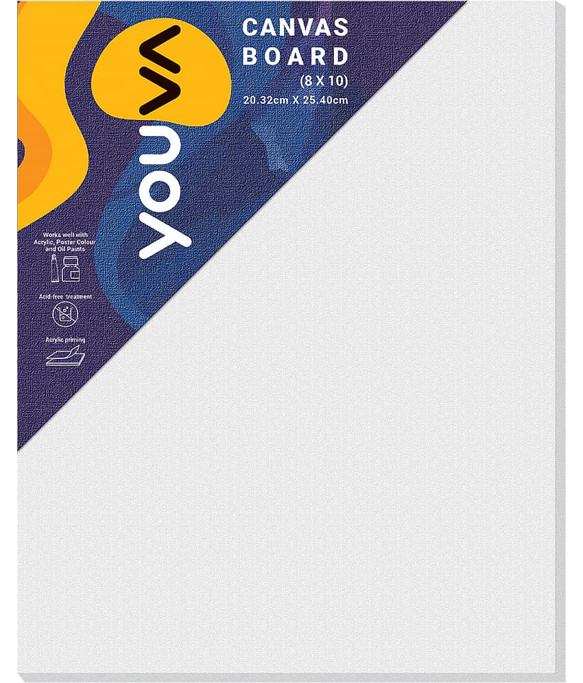 Navneet Youva 8" x 10" Cotton Medium Grain Canvas Board (Set of 4) (Multicolor) view 2