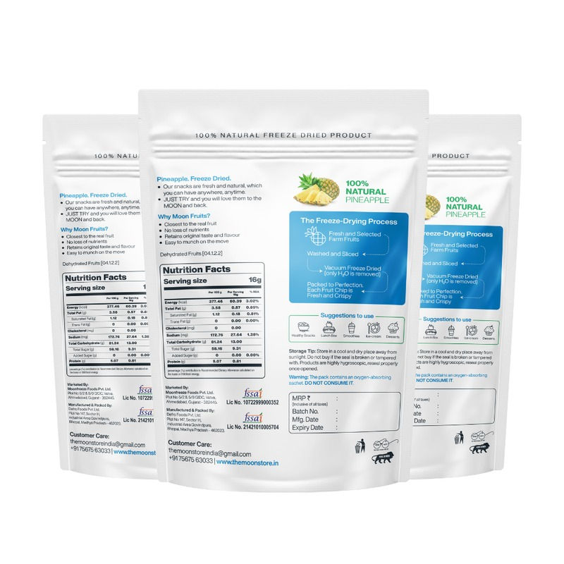 Moon Freeze Dried Pineapple Chips, 16 gm - Pack of 3 view 2