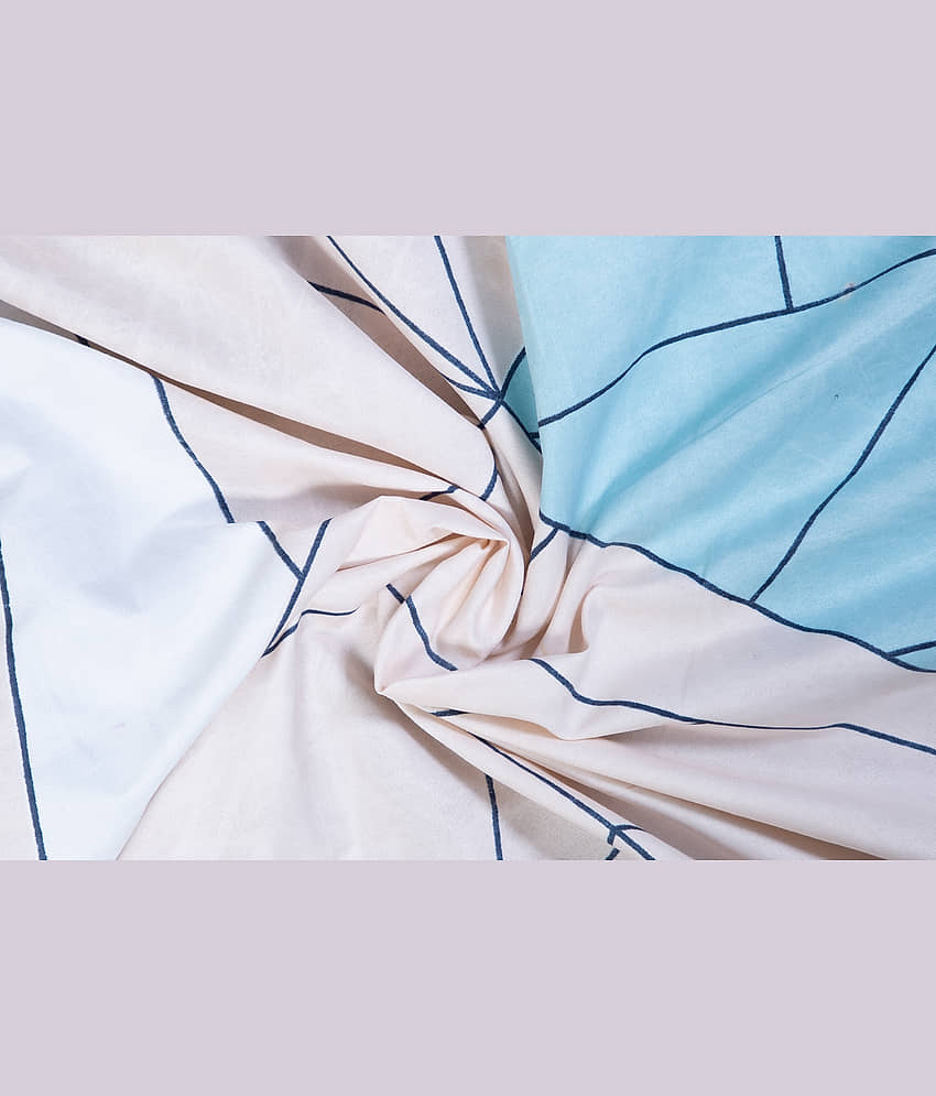 HomeCrafts Polyester 1 Queen Fitted Bedsheet with 2 Pillow Covers ( 228 cm x 216 cm ) , Blue view 2