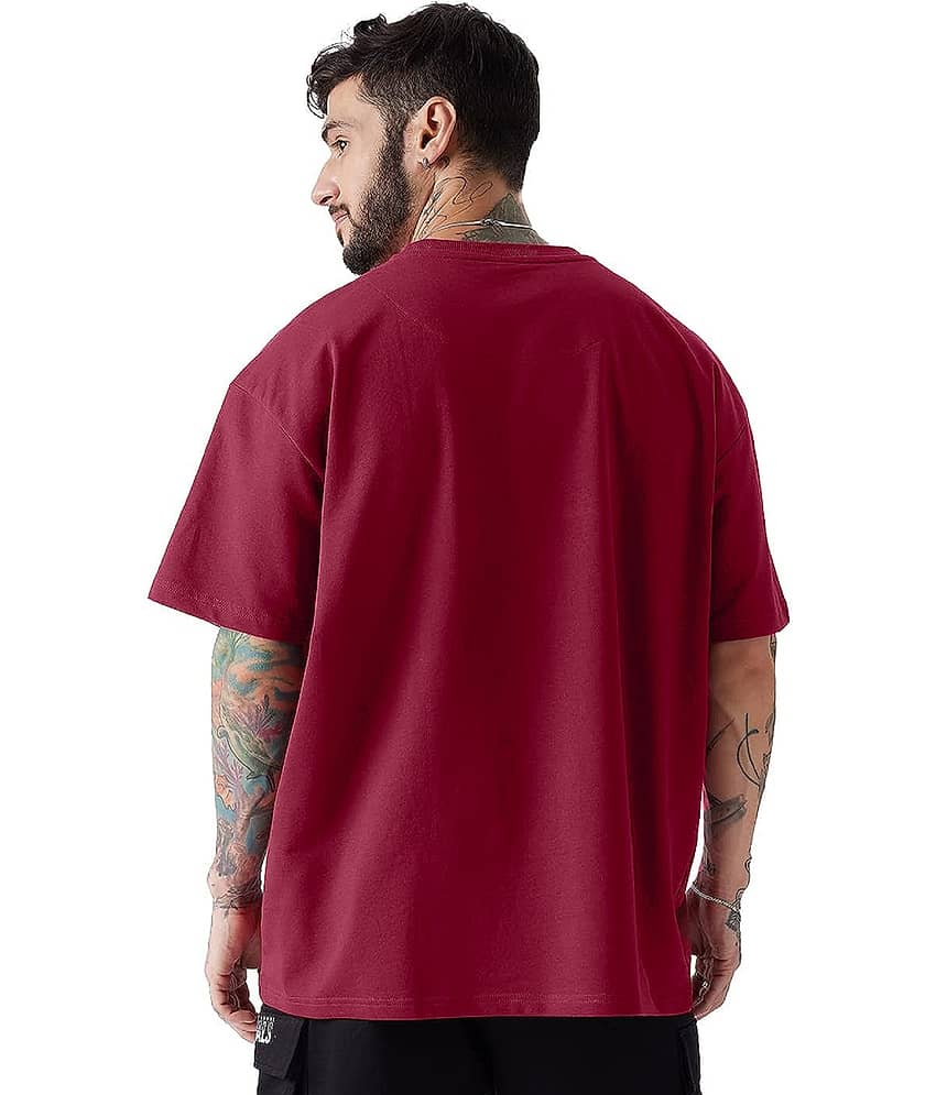 Leotude Men Cotton Blend Oversized Fit Printed T-Shirt ( Multicolor13 ) view 2