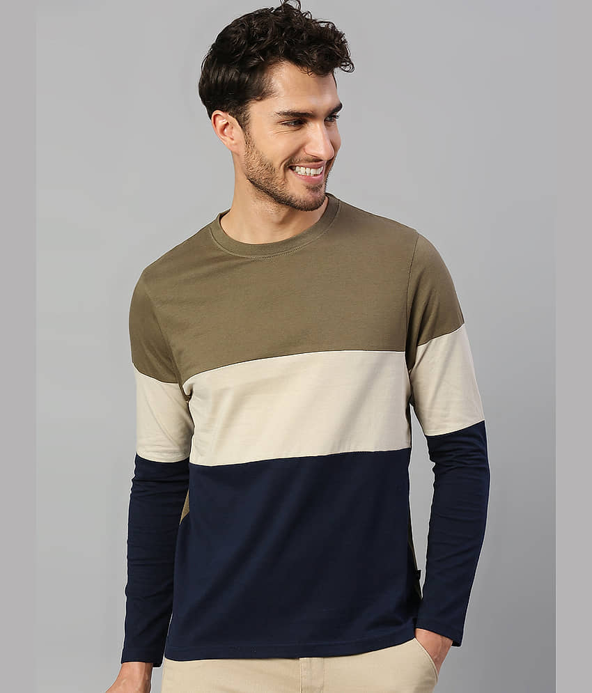 Dennis Lingo Pack of 1 100% Cotton Slim Fit Men's T-Shirt ( Olive )