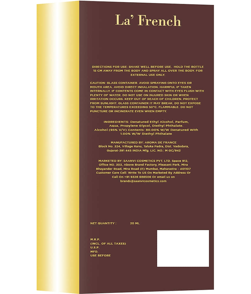 LA FRENCH Oud Woody Eau De Parfum (EDP) For Men,Women 20ml ( Pack of 1 ) view 2