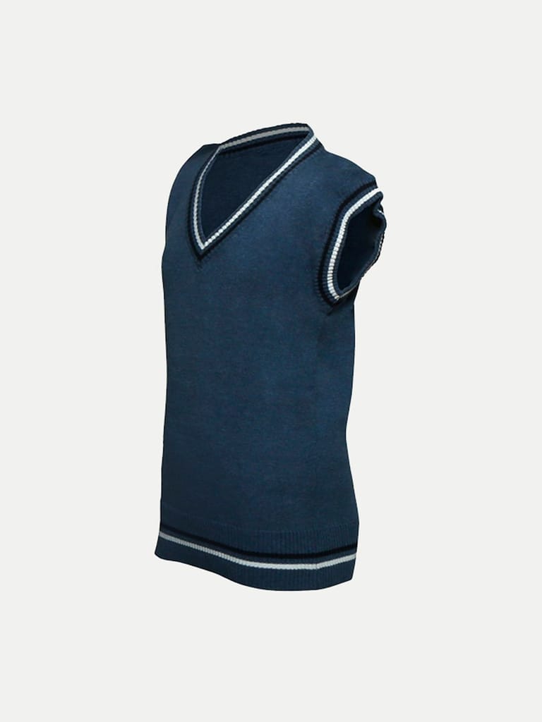 Teen Boys Sleeveless Sweater with Contrast Rib view 2