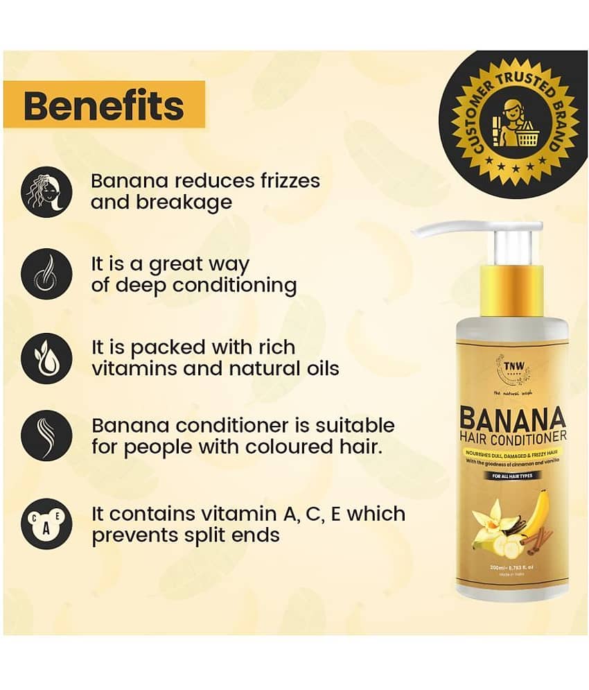 TNW - The Natural Wash Banana Conditioner With Cinnamon & Vanilla For Frizz,Free Hair, 200Ml view 2